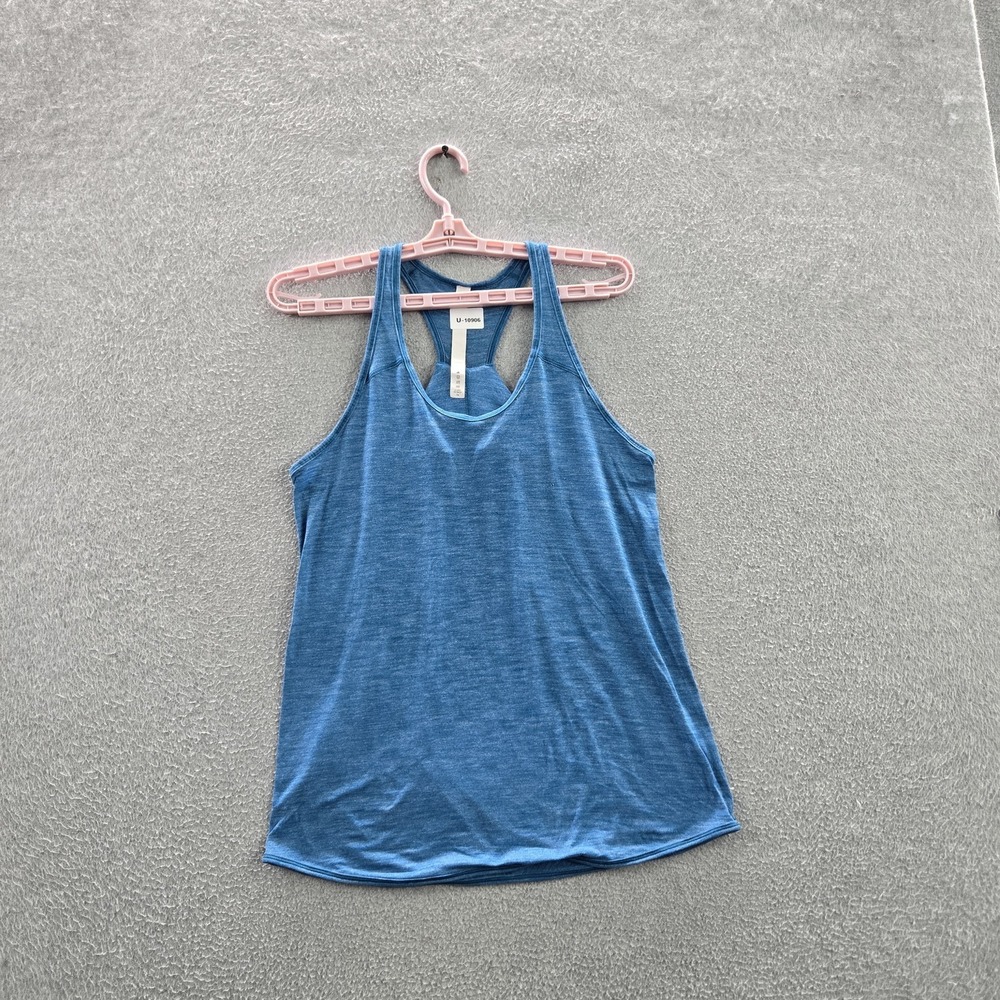 Lululemon Women Tank Top 6 Blue Essential Activewear Scoop Neck Racerback